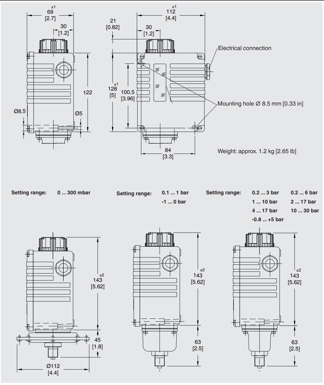 PSM-550 ölçüler boyutlar
