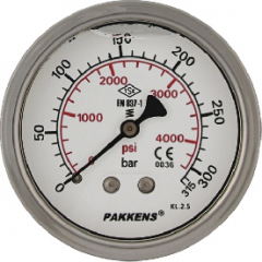 Q63 Pakkens 0-6 bar Alttan Çıkışlı Manometre Gliserinli