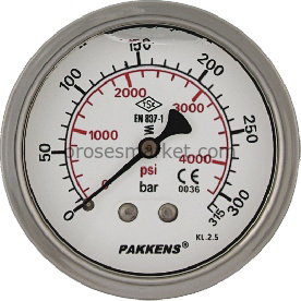 Q63 Pakkens 0-6 bar Alttan Çıkışlı Manometre Gliserinli