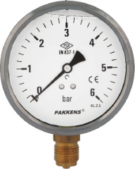 Q100 Pakkens 0-1 bar Alttan Çıkışlı Manometre Gliserinli