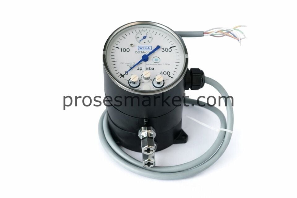 WIKA DPGS40TA 0–400 mbar Diferansiyel Basınç Manometresi 2x Switch