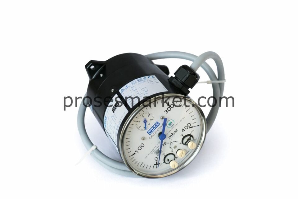 WIKA DPGS40TA 0–400 mbar Diferansiyel Basınç Manometresi 2x Switch