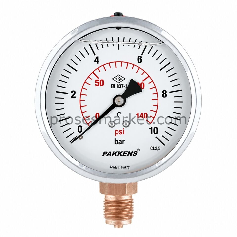 Pakkens MG 100 1,6 bar Gliserinli Manometre